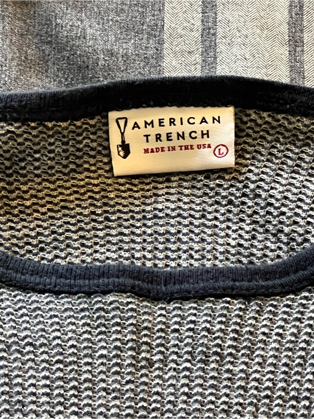 American Trench Men's Large Gray Waffle Knit Thermal Long-Sleeve - Lot of Two 2
